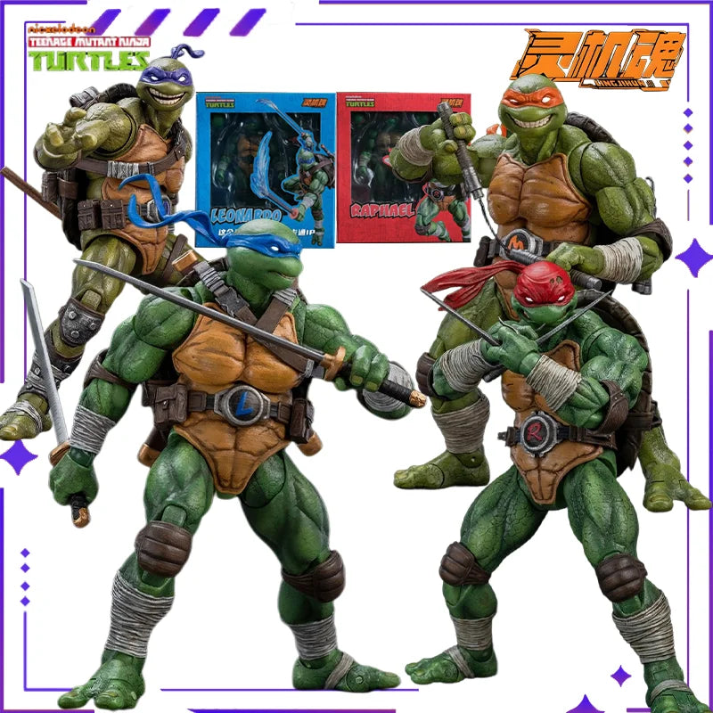 Lingjihun Original New Product Ninja Turtles Raphael Michelangelo Anime Finished Product Movable Doll Model Toy Handmade inStock
