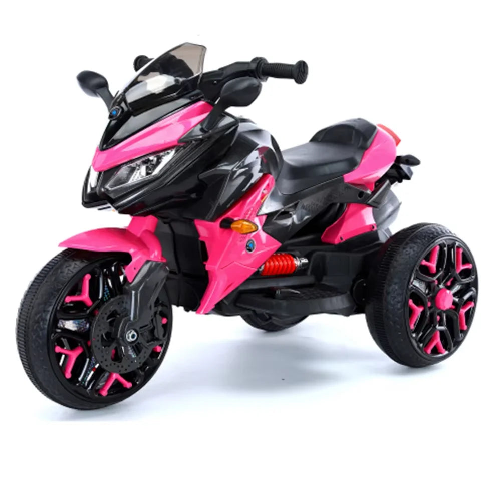 12V Electric Motorcycle Ride-On Motorbike with 3 Wheels LED Light Safe & Durable Kids Toy Vehicle