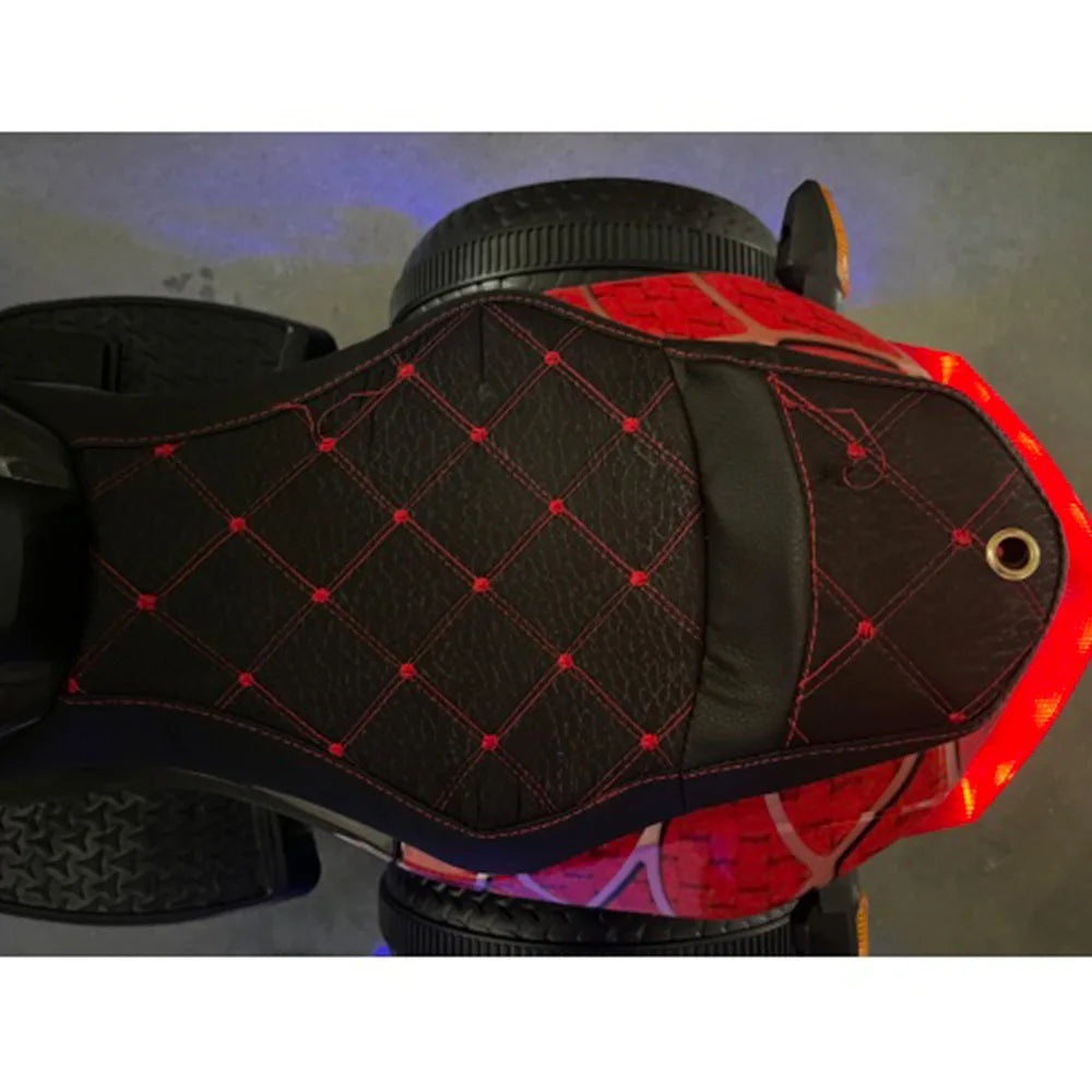 12V Kids Ride-On Motorcycle 3-Wheel Battery Powered Motorbike PU Seat Manual Throttle Lighting Wheels USB MP3 Christmas Gift