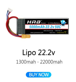 2PCS HRB 2S 3S 4S 5S 6S Lipo Battery 7.4V 11.1V 14.8V 22.2V 2000mah 5000mah 6000mah 1500mah RC Airplane FPV Drone Car Parts