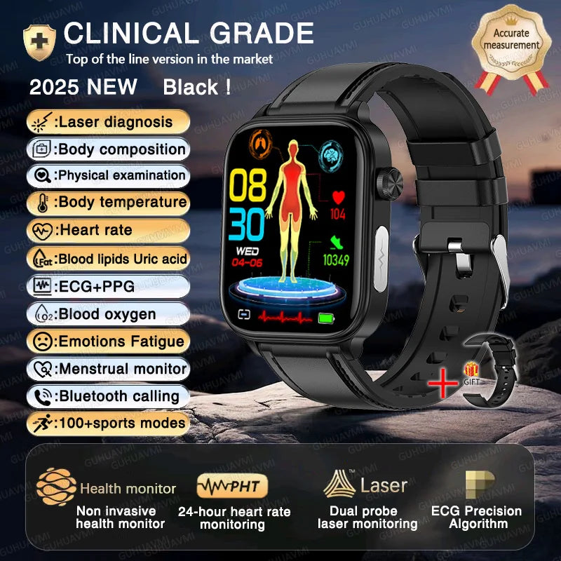 2025New ECG+PPG AI Health Diagnose Smart Watch Men Women Clock Blood Lipid BP Uric Acid Heart rate Tracker For Xiaomi Smartwatch
