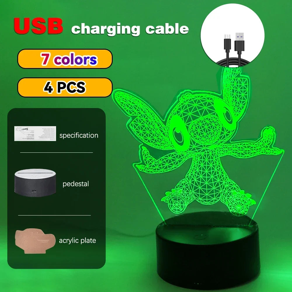 LED Night Ligh Illusion Stitch Lamps Remote Control Smart Touch Home Room Decor Lamp Christmas Valentine's Day Birthday Gifts