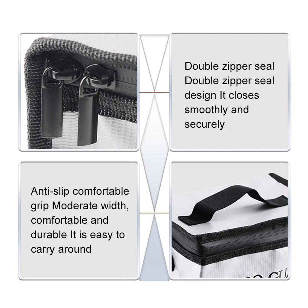 Lithium Battery Explosion-proof Bag Fireproof Safety High Temperature Storage Flame Retardant Aircraft Model Battery Protection