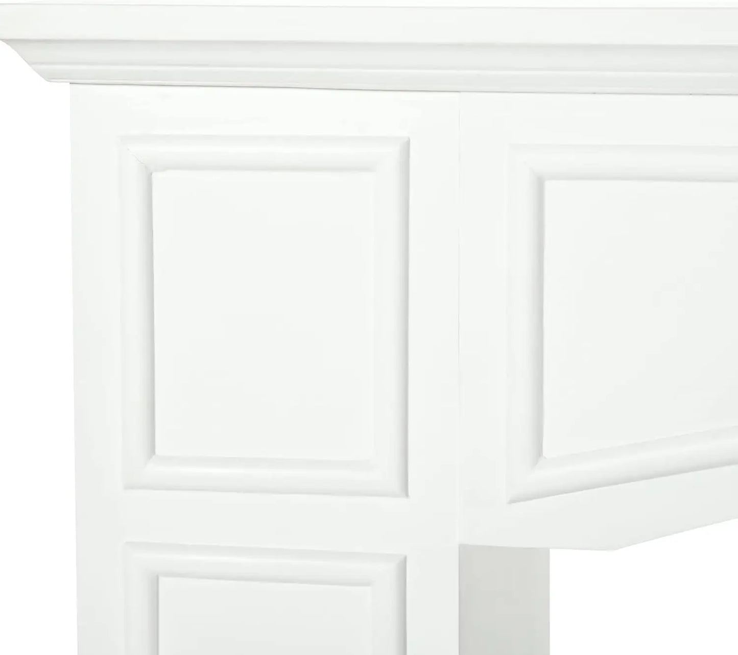 Modern Fireplace Mantel, Surround Mantels for Fireplace with Decorative Pattern Interior Width 29" White