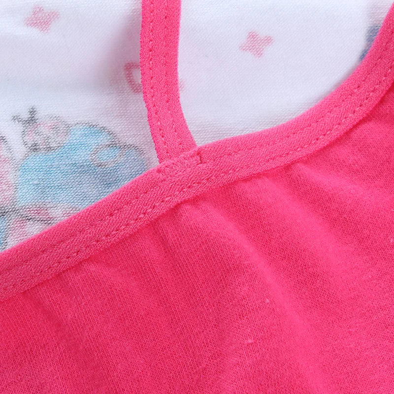 Teenage Girls Vest Bras Cartoon Panda/Flower Print Young Children Purbery Student Training Bras Maiden Kids Underwears Tube Tops
