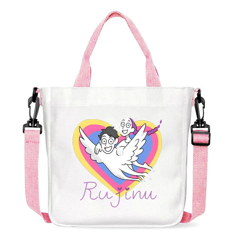 Move K-Pop Demon Hunters Canvas Bag Fashion Printed Handbag Cute Cartoon Anime Commuting Portable Book Storage Bags Pocket Gifts