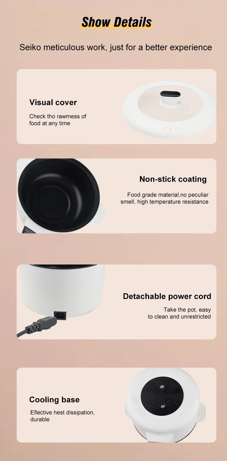 220V Household Multi Cookers 3.5L Electric Cooker Non-stick Cooking pot Hot Pot Smart Rice cooker Cooking Appliances