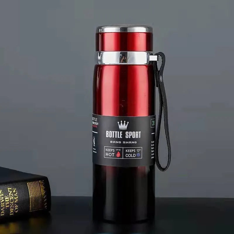 1000ml Stainless Steel Thermal Water Bottle Vacuum Insulated Thermos Flask Leakproof Coffee Tea Cup for Office Travel Use