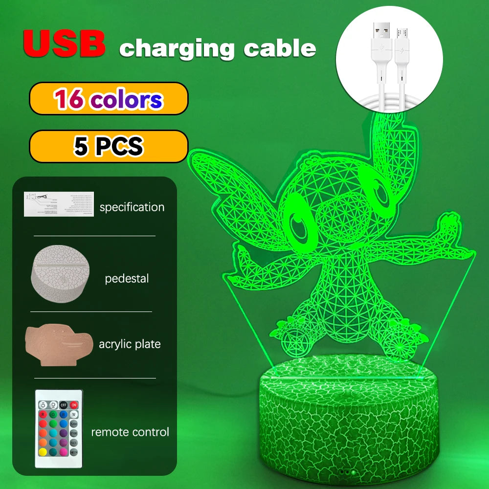 LED Night Ligh Illusion Stitch Lamps Remote Control Smart Touch Home Room Decor Lamp Christmas Valentine's Day Birthday Gifts