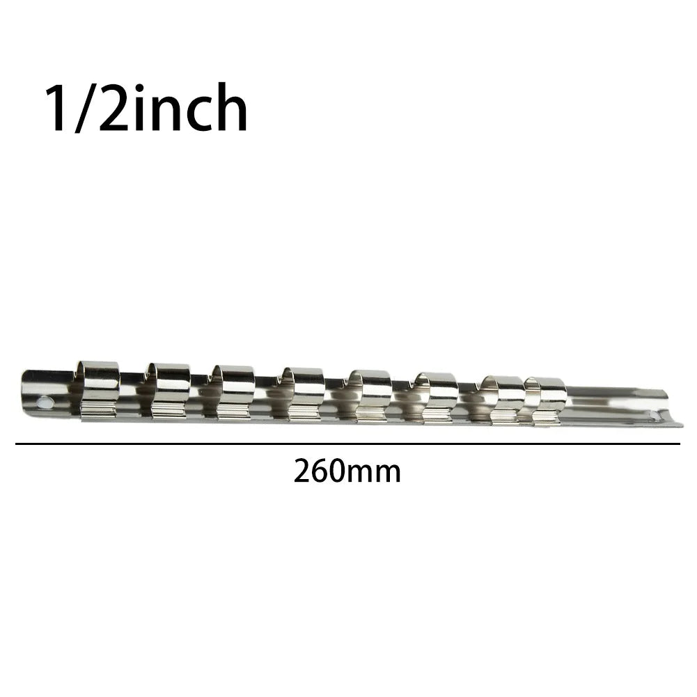 1Pcs Socket Rack Holder 1/4" 3/8" 1/2" With 8 Clips On Rail Tool Organizer Storage Socket Storage Rack For Storing Loose Socket