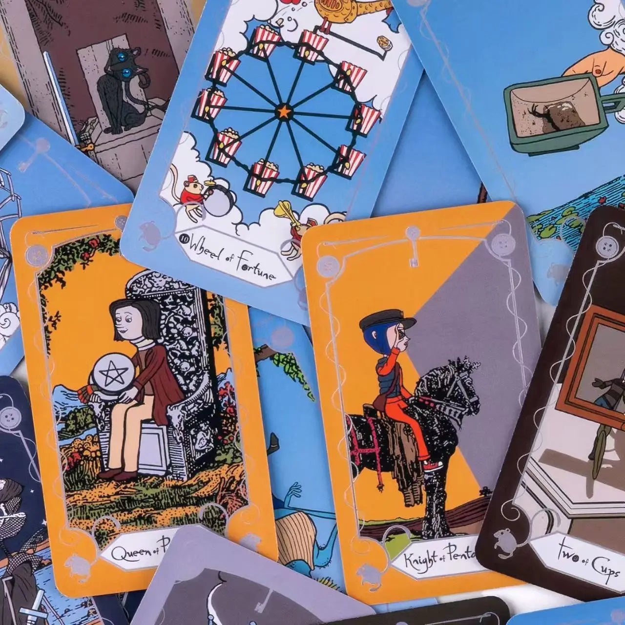 The OTHER Tarot 10.3*6cm 78 Pcs Tarot Cards Based on Rider System The Key That Opens The Door To The Coraline World