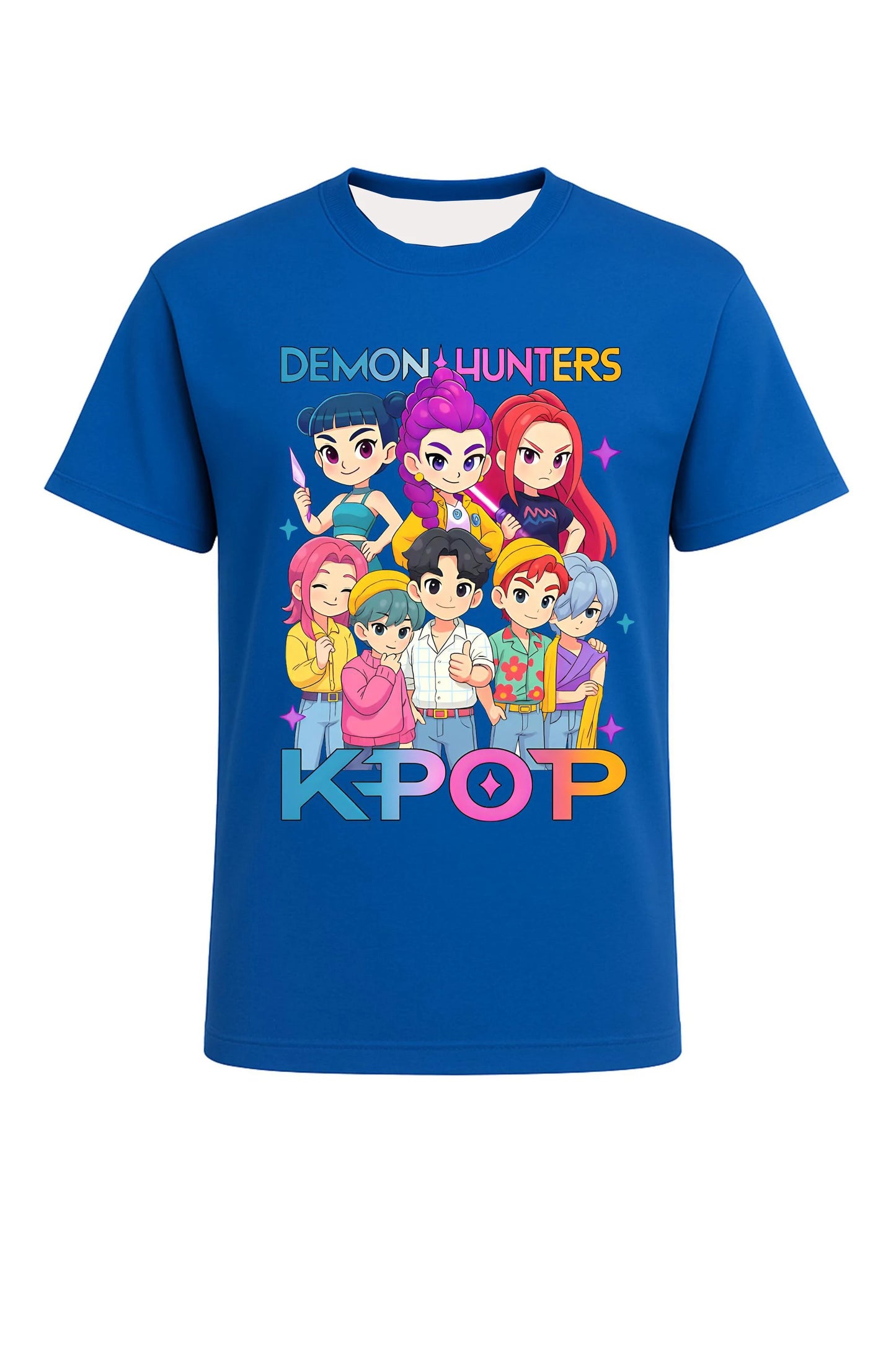 2026 Hot Huntrix Kpop Demon Hunters T-Shirt for Boys Girls Fans Gift Summer Crew Neck Short Sleeve Tees Fashion Kids T-shirt