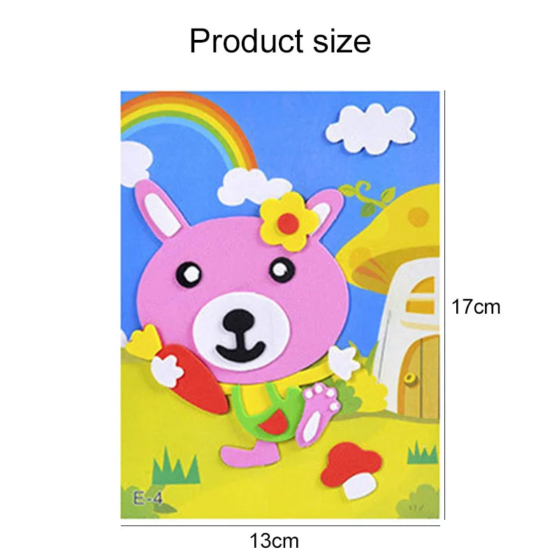 5/10/20pcs Children EVA Foam Sticker Toy 3D Puzzle Early Education Toys Cute Cartoon Animal Puzzle for Kids Toy Girls Gift TMZ