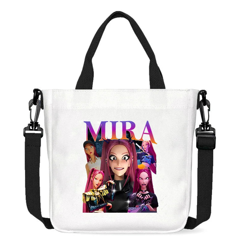 Move K-Pop Demon Hunters Canvas Bag Fashion Printed Handbag Cute Cartoon Anime Commuting Portable Book Storage Bags Pocket Gifts