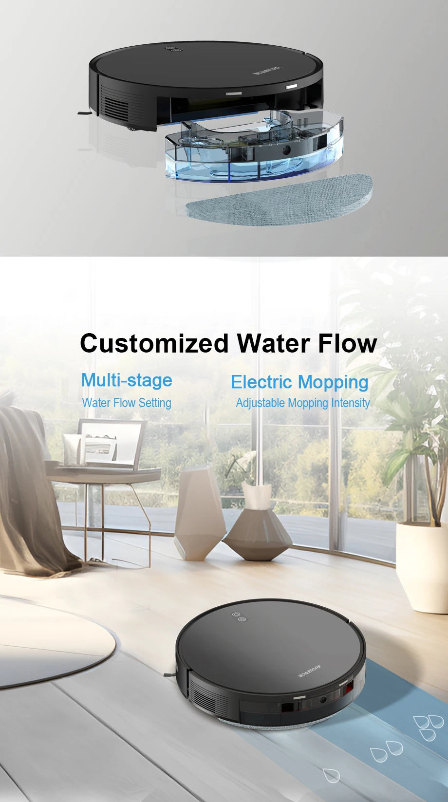 Robot Vacuum Cleaner Combo Mop,3500PA Suction Robotic,WiFi/Voice Control,Auto-Recharge,Pet Hair For Home Vacuum Cleaning Robot