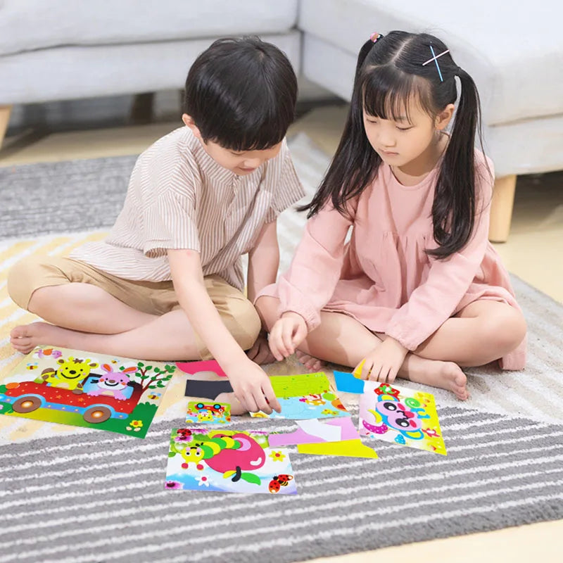 5/10/20pcs Children EVA Foam Sticker Toy 3D Puzzle Early Education Toys Cute Cartoon Animal Puzzle for Kids Toy Girls Gift TMZ