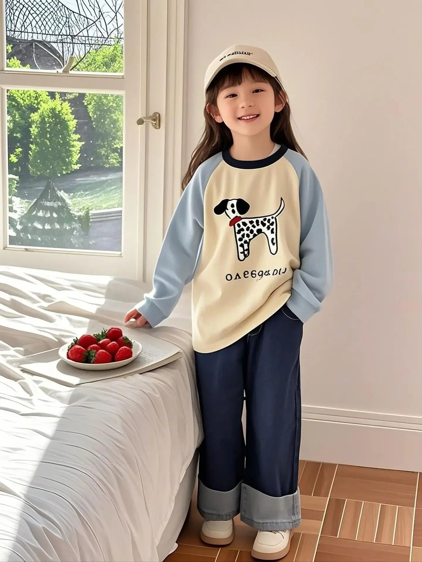 Baby Boys' Girls' Cotton T-shirts Color-blocking Long-sleeved Tshirts Casual Fashion Children's Clothing Base Shirts