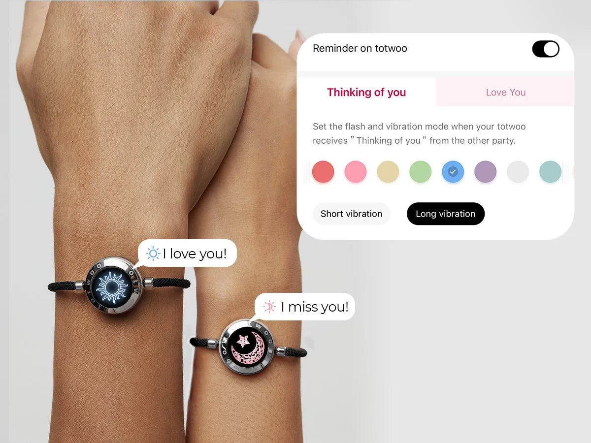 Totwoo Touch Single Bracelet - Long Distance Touch Bracelet Light up and Vibration Relationship Love Baracelet Smart Jewelry