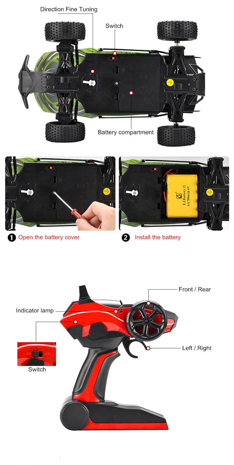 JTY Toys Bigfoot RC Truck 36km/h High-Speed Remote Control Climbing Car Off-Road Trucks Radio RC Crawler Cars For Kids Adults