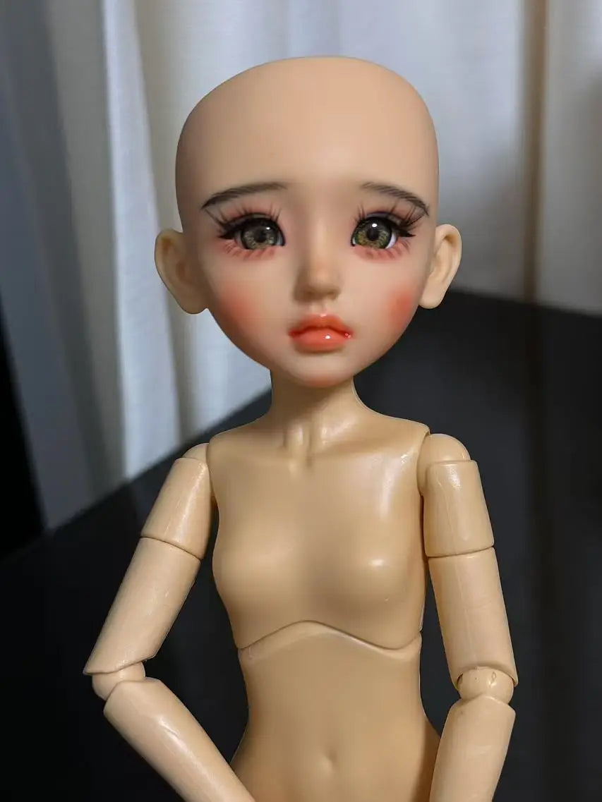 30cm Handmade Makeup Doll Head 1/6 BJD Doll Handmade DIY Sweet Girl Toy Birthday Surprise Christmas Gift