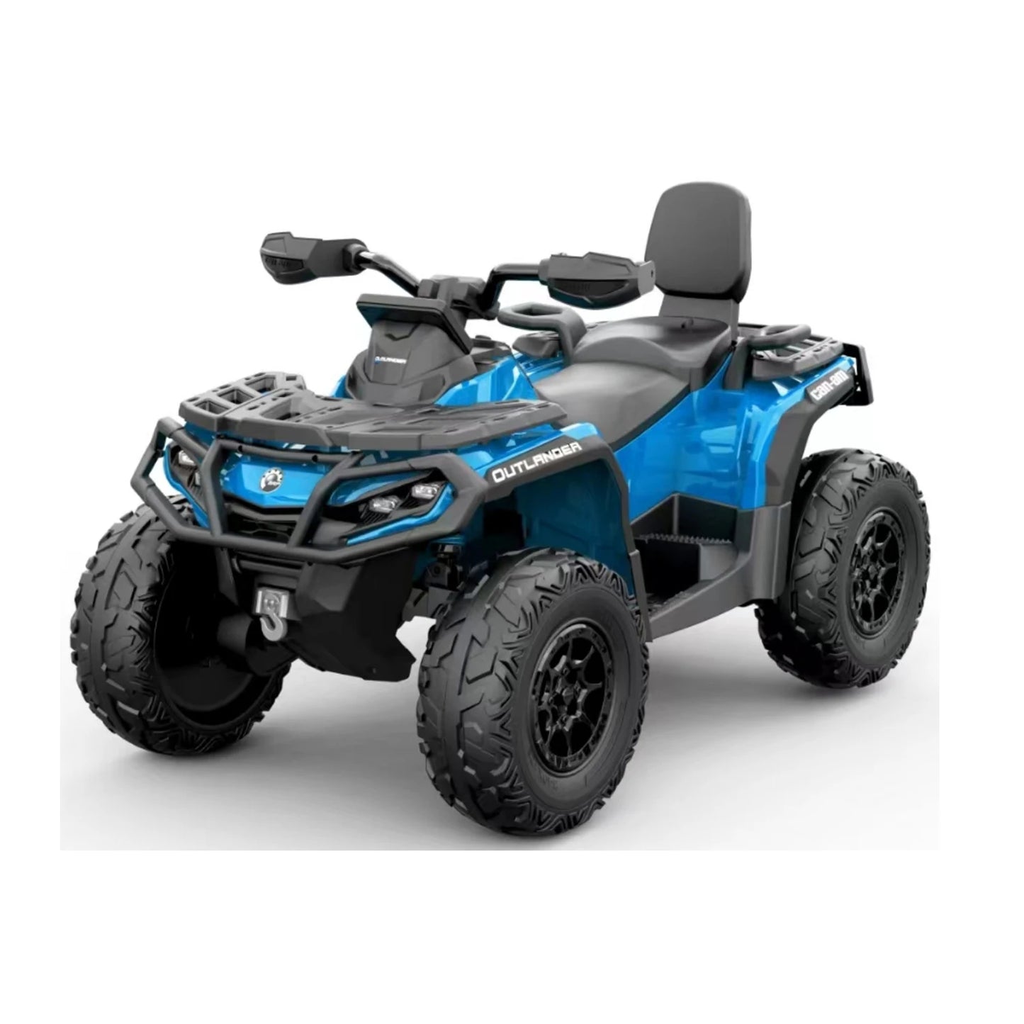 24V 4WD 2-Seater Electric Ride-On ATV for Kids, with Leather Seats, Safety Belt, Bluetooth, 1.86-4.79 MPH, for Boys and Girls