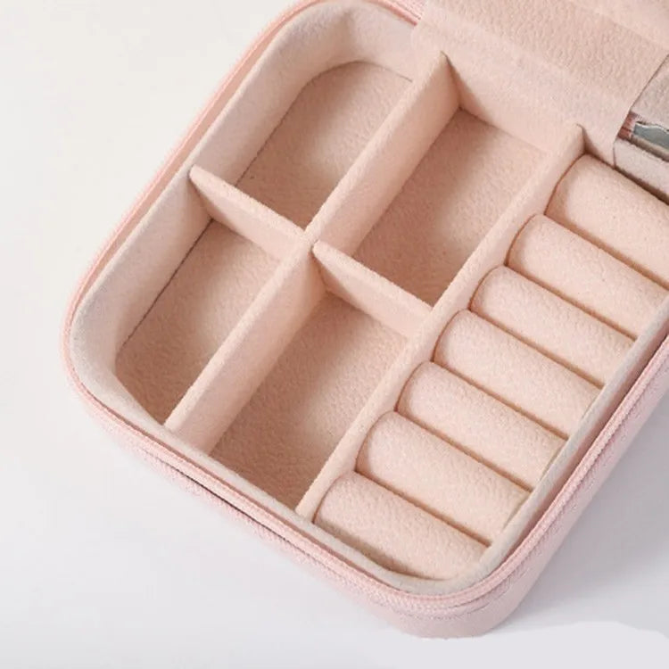 Portable Mini Jewelry Storage Box Travel Organizer Jewelry Case Leather Storage Earrings Necklace Ring Jewelry Organizer Display
