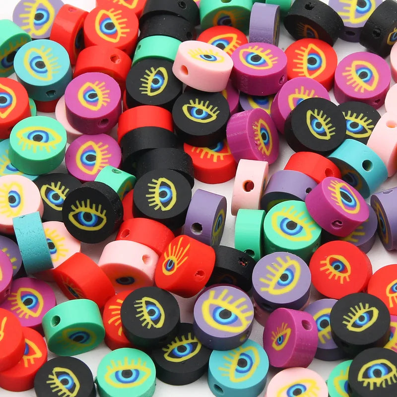 20/50pcs/Lot Mixed Style Pattern Polymer Clay Spacer Beads For Handmade Necklace Bracelet DIY Jewelry Making Accessories