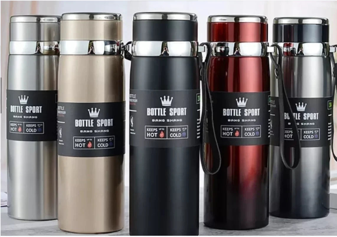 1000ml Stainless Steel Thermal Water Bottle Vacuum Insulated Thermos Flask Leakproof Coffee Tea Cup for Office Travel Use