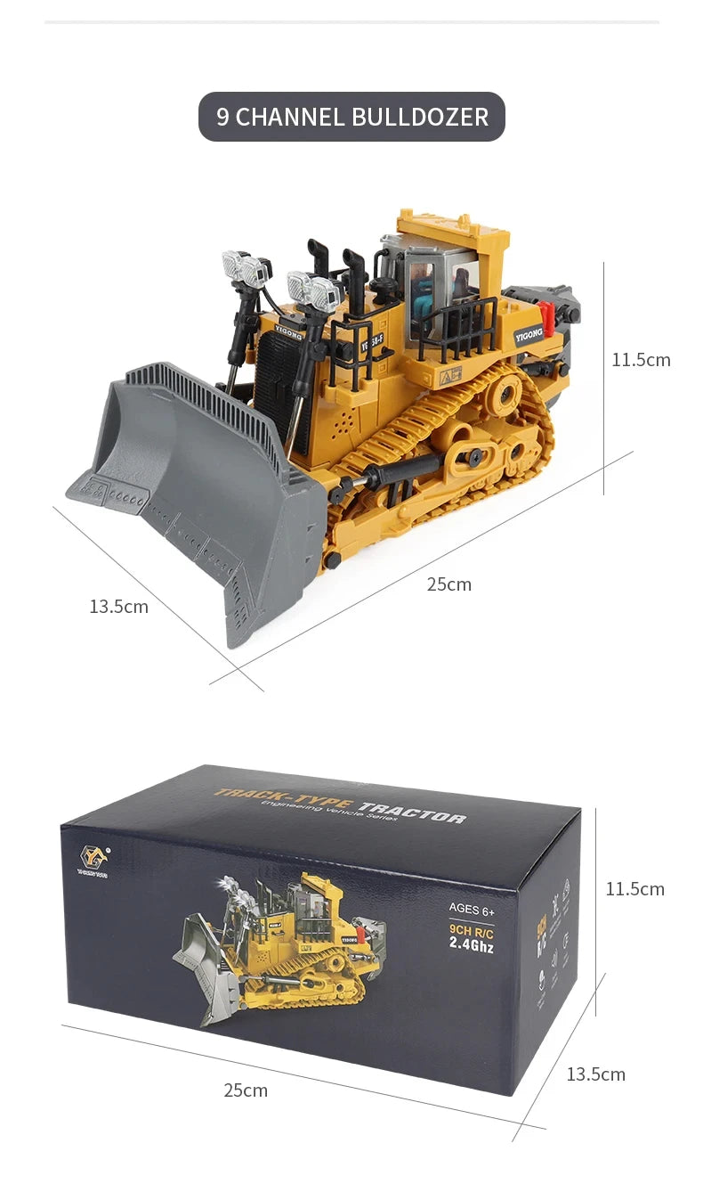 1:24 Scale 2.4G RC Construction Vehicle Toys Set for Kids: Excavator, Dump Truck, Loader, Bulldozer - Premium Alloy & Plastic