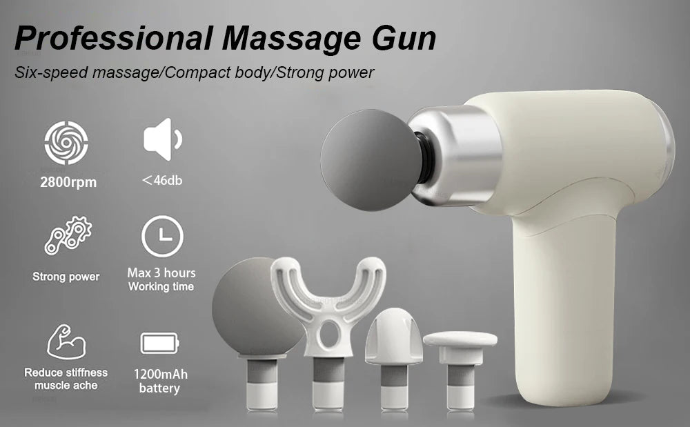 Massage Gun Portable Fascia Gun Deep Tissue Muscle Relaxation Adjustable Speed Mini Handheld Fascia Gun For Body Back Neck Legs