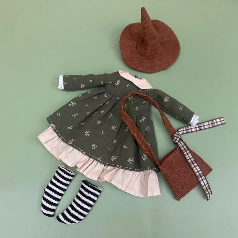 30cm BJD Doll Clothes Set – 6 Points Universal Outfit for SD Dolls – Princess Skirt