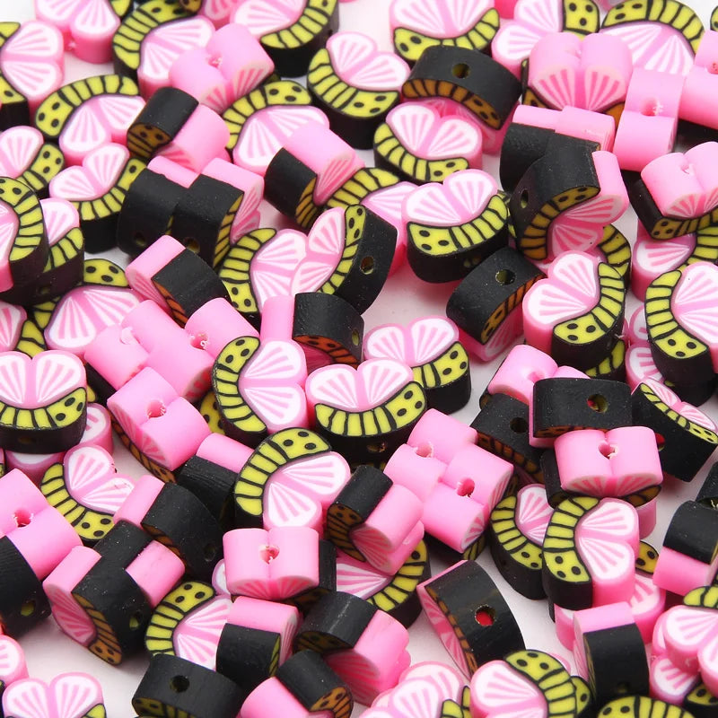 20/50pcs/Lot Mixed Style Pattern Polymer Clay Spacer Beads For Handmade Necklace Bracelet DIY Jewelry Making Accessories