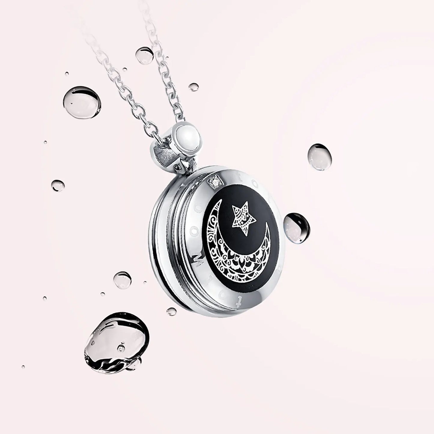 Totwoo Couple Touch Necklaces with Natural Agate for long distance relationship gifts