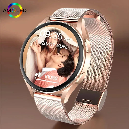 New Fashion Circular Full Touch Smart Watch Women Music Bluetooth Call Digital Watch IP68 Waterproof Smartwatch Men For XiaoMi