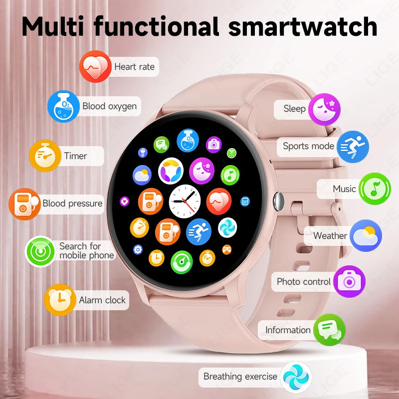 New Smart Watch Women Bluetooth Call Sport Fitness Tracker Heart Rate Sleep Monitor Music Player Sport Waterproof Smartwatch Men