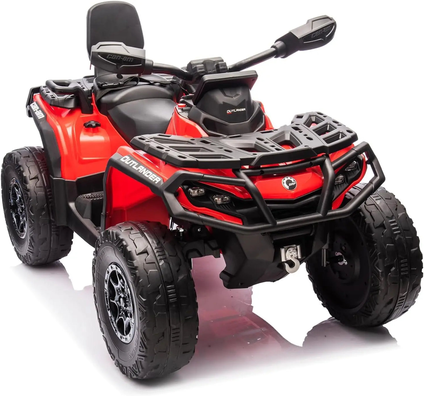 24V 4WD 2-Seater Electric Ride-On ATV for Kids, with Leather Seats, Safety Belt, Bluetooth, 1.86-4.79 MPH, for Boys and Girls