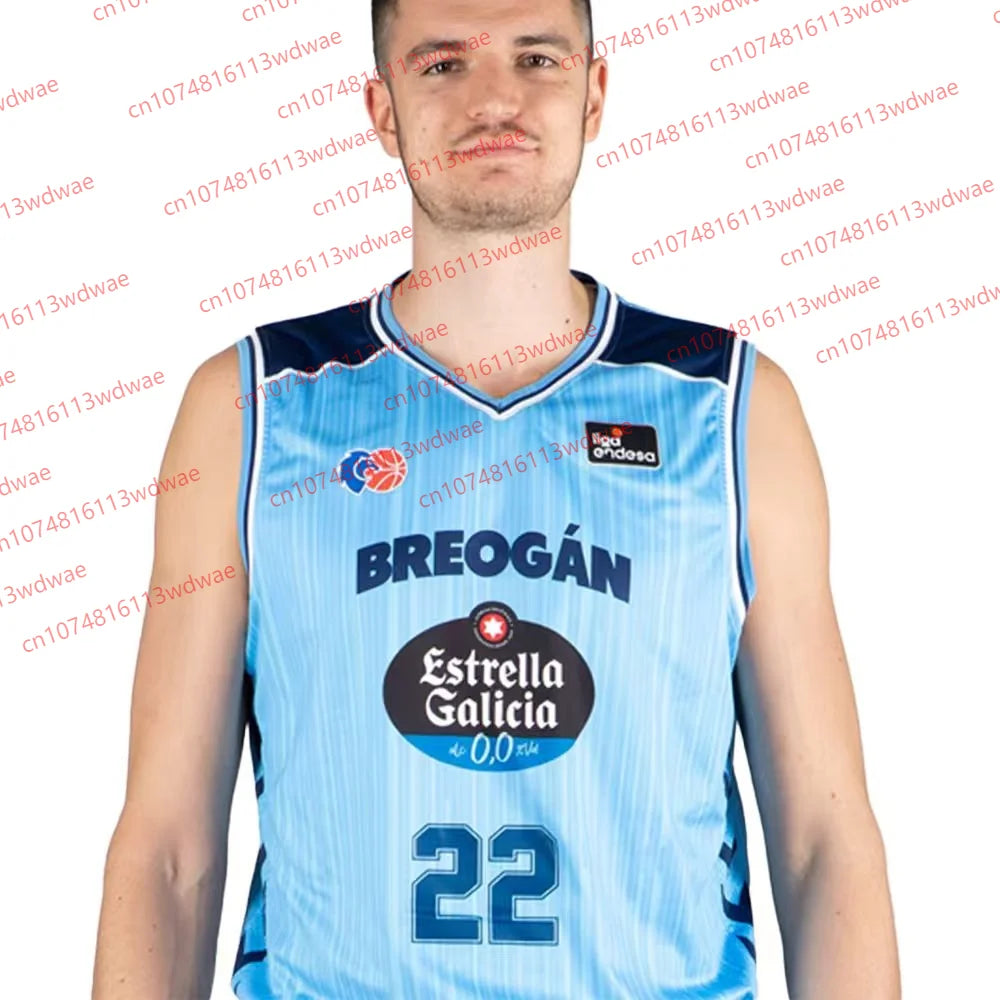 Spanish Basketball League Jersey 25 Basketball Sports Vest CB Breogán Basketball Jersey Kit Francis Alonso 10 Jersey Kit Kid Tee
