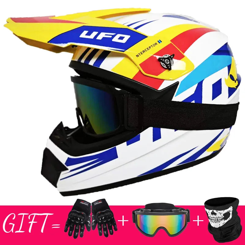 Motorcycle Helmet Off-road Bike Helmet Capacete Motocross Casco send 3 men kids gift Motocross Downhill AM DH Cross Helmet