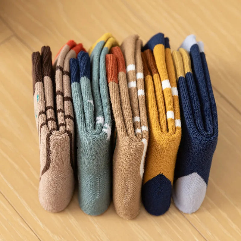 Thick Warm Floor Socks for Kids Cute Cartoon Baby Socks Mid Tube Socks Winter Warm Plush Long Sock Children Thermal Footwear