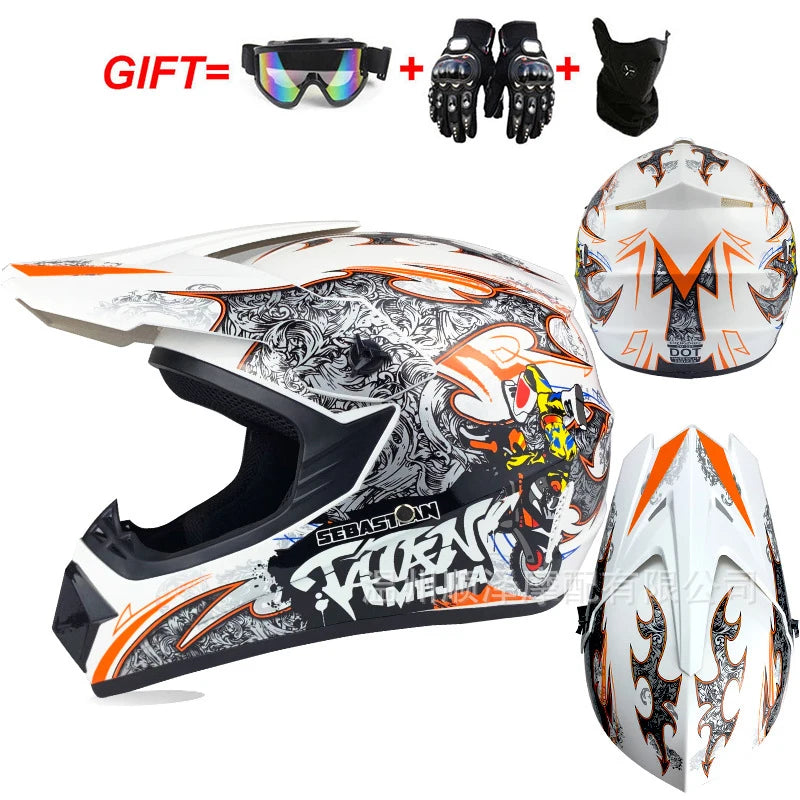 Safety Motocross Helmet man Casco Motocross Bicycle Downhill Capacete ATV Cross Helmet Child Motorcycle Helmet Dot Abs Unisex