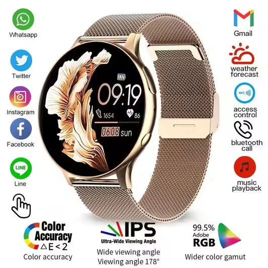 2026 New Women SmartWatch Bluetooth Call Lady Watches Sport Waterproof Heart Rate Sleep Smart Watch for Women Present Gift