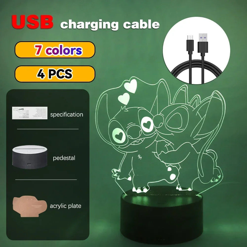 LED Night Ligh Illusion Stitch Lamps Remote Control Smart Touch Home Room Decor Lamp Christmas Valentine's Day Birthday Gifts