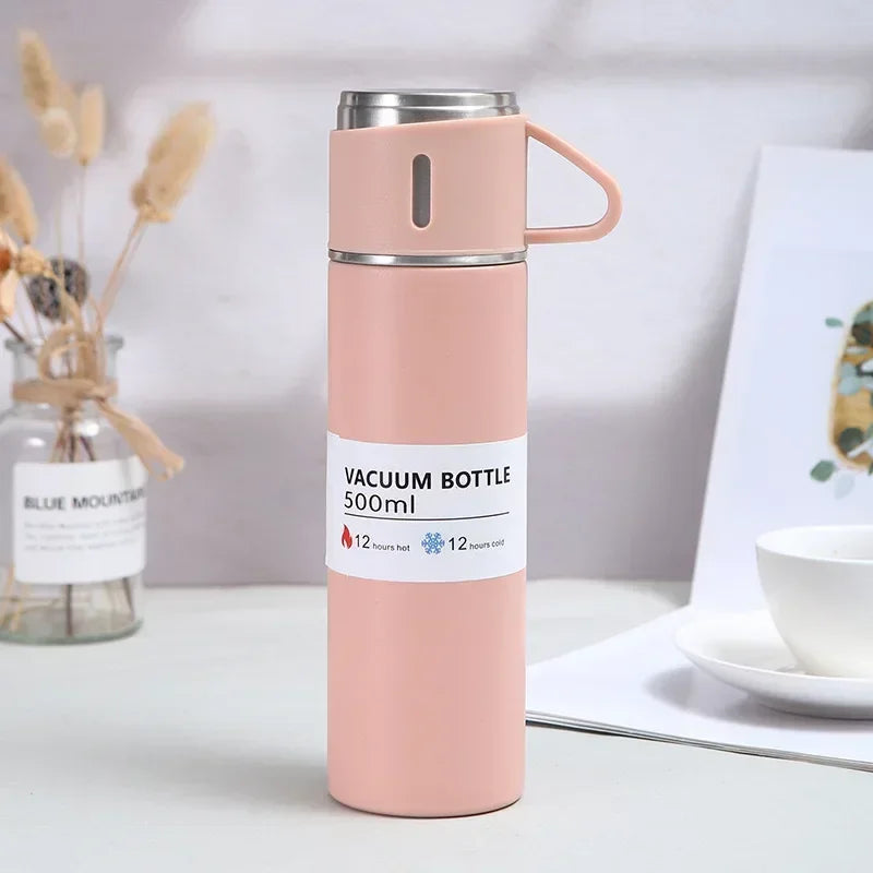 304 Stainless Steel Vacuum Insulated Bottle Gift Set Office Business Style 500ML Coffee Mug Thermos Bottle Portable Flask Carafe