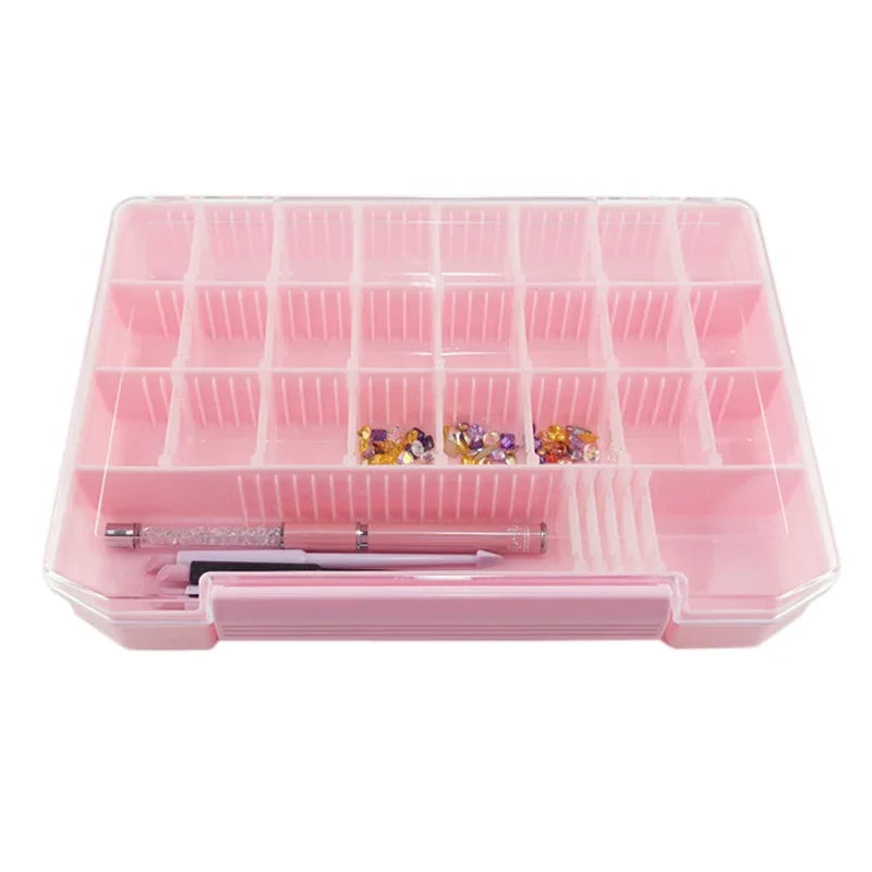 30 Grids Plastic Jewelry Organizer Box Adjustable Independent Storage for Rings Nail Art Rhinestones Beads Portable Travel Case