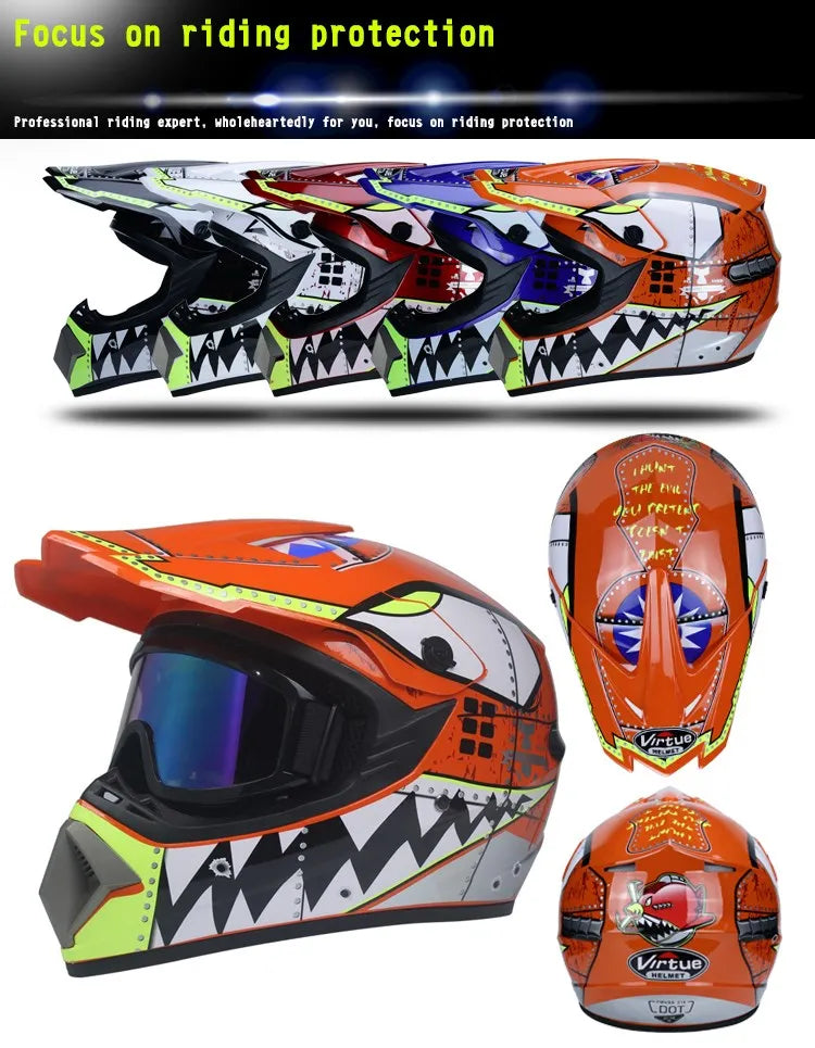 Send 3 pieces  motorcycle helmet children off-road helmet bike downhill AM DH cross helmet capacete motocross casco capacitance