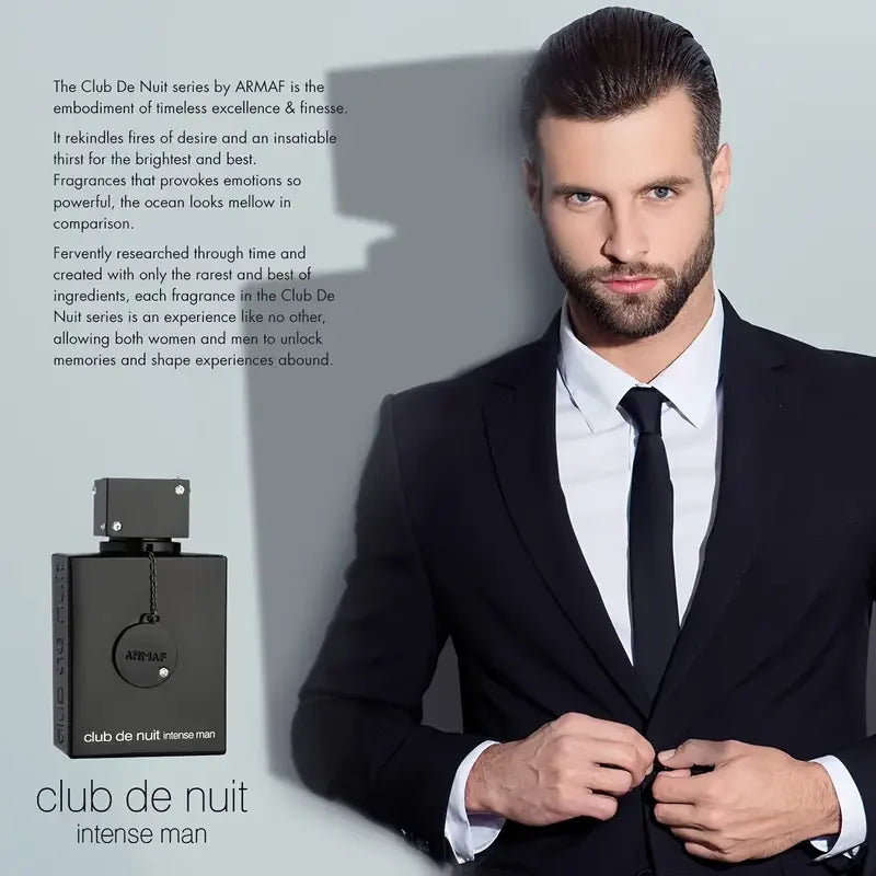 Armaf Club De Nuit Intense for Men Eau de Parfum Spray, 3.4 Ounce / 100 ml Christmas gift with long-lasting fragrance