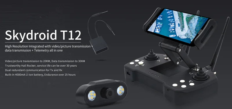 Skydroid T12 12-Channel Remote Control Three-body camera 20km digital map transmission remote control camera 4-in-1