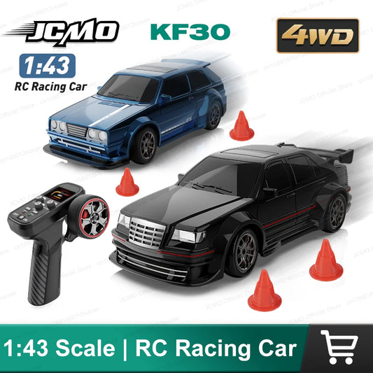 JCMO KF30 Drifting Car New 4WD Remote Control Racing Car Full Size 1:43 Mini Model 2.4G Radio High Speed RC Car Boy Toy Gift
