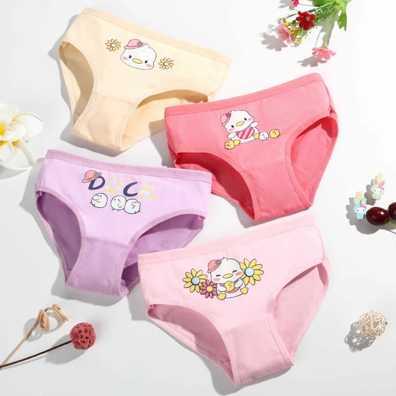 4 Pieces/lot Design Children's Girls Panties Cotton Soft Pretty Cartoon Unicorn Child Underwear for Girls Kids Boxer Breathable