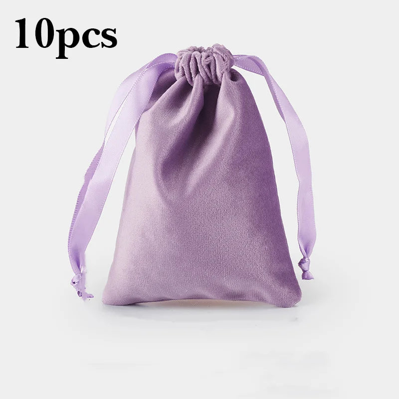 10pcs/lot LOGO Customized Velvet Storage Drawstring Bags Soft Touching Dust Pouches Personalized Christmas Gift Pocket